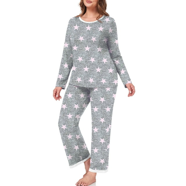 Cueply Womens Plus Size Pajamas Long Sleeve Pjs Sets Loungewear