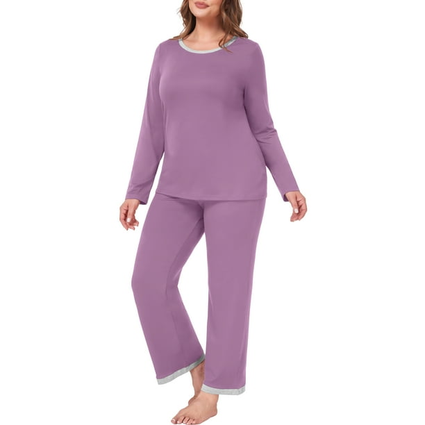 Cueply Womens Plus Size Pajamas Long Sleeve Pjs Sets Loungewear