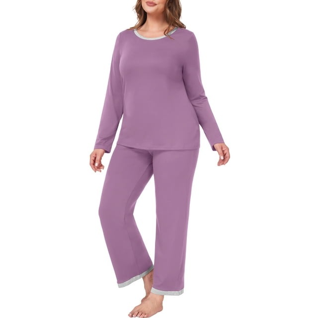 Cueply Womens Plus Size Pajamas Long Sleeve Pjs Sets Loungewear