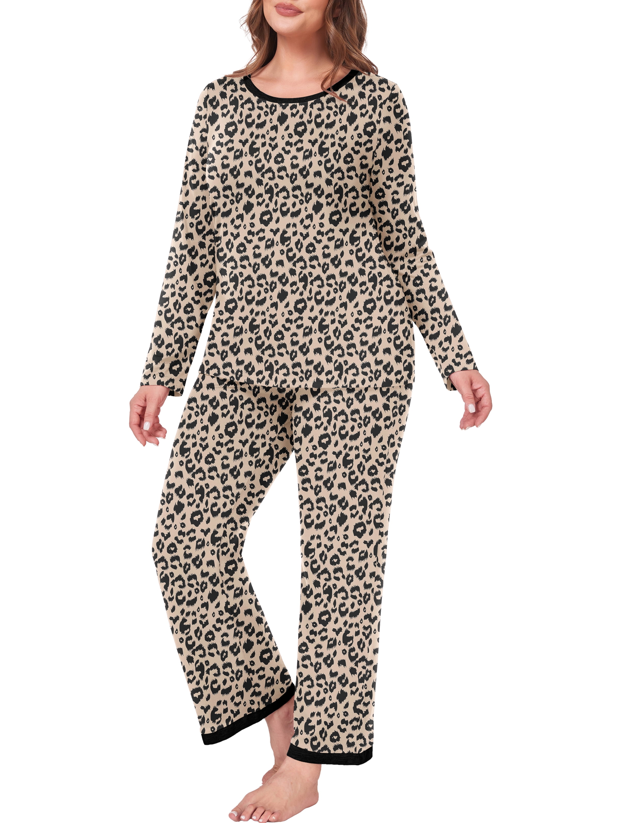 Cueply Womens Plus Size Pajamas Long Sleeve Pjs Sets Loungewear ...