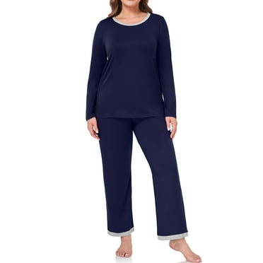 Cueply Womens Plus Size Pajamas Long Sleeve Pjs Sets Loungewear Sleepwear 1X-4X