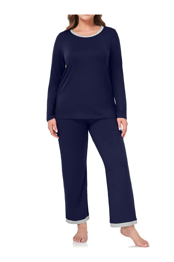 Womens Plus Size Pajamas Long Sleeve Pjs Sets Loungewear Sleepwear 1X-4X