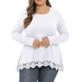 thumbnail image 1 of Cueply Womens Plus Size Tops Long Sleeve Shirts Crewneck Lace Tunic Blouses XL-4XL, 1 of 6