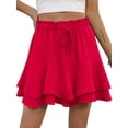 thumbnail image 1 of Cueply Womens Shorts Flowy Mini Tennis Skirt Ruffle Tiered Skorts Running Workout Sports Shorts, 1 of 6