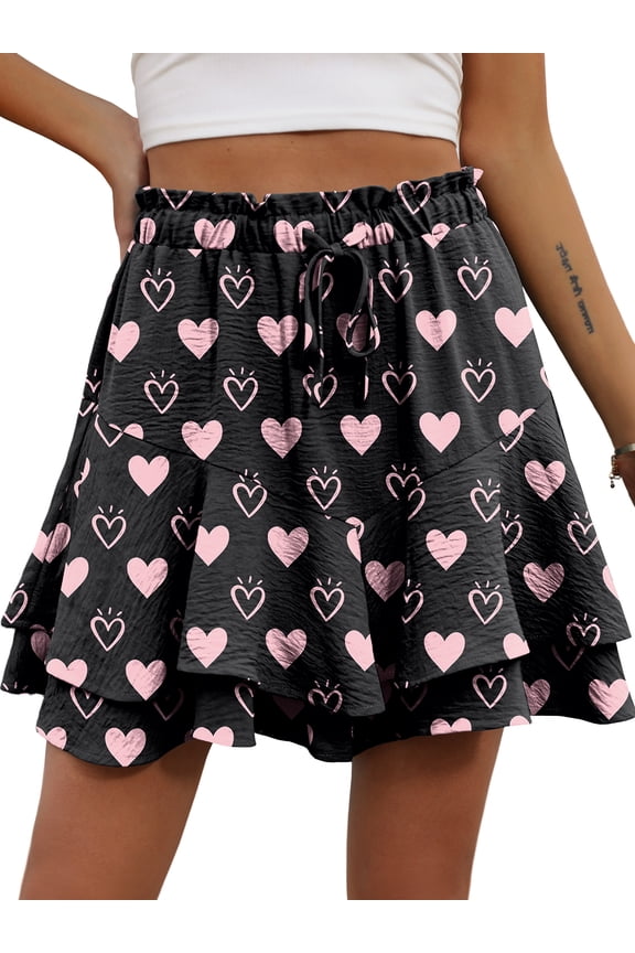 Womens Shorts Flowy Mini Tennis Skirt Ruffle Tiered Skorts Running Workout Sports Shorts
