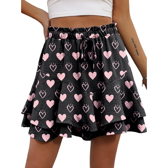 Cueply Womens Shorts Flowy Mini Tennis Skirt Ruffle Tiered Skorts Running Workout Sports Shorts