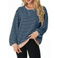 thumbnail image 1 of Cueply Sweatshirt for Women Oversized Striped Long Sleeve Crew Neck Casual Loose Pullover Sweaters Tops, 1 of 7