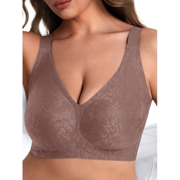 Cueply Womens Wireless Bra Supportive Seamless Bras Full Coverage Push Up Comfortable No Underwire Tshirt Bras