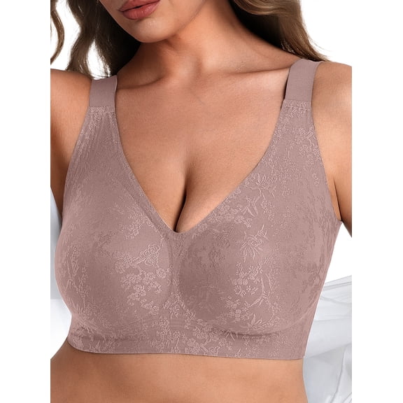 Cueply Womens Wireless Bra Supportive Seamless Bras Full Coverage Push Up Comfortable No Underwire Tshirt Bras