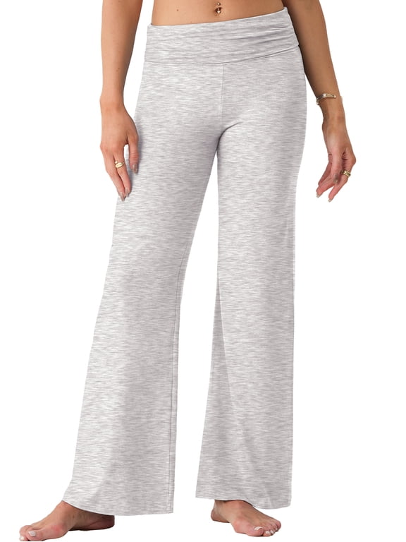 Yoga Pants Women Foldover Leggings Soft Elastic Waistband Wide Leg Workout Lounge Pants