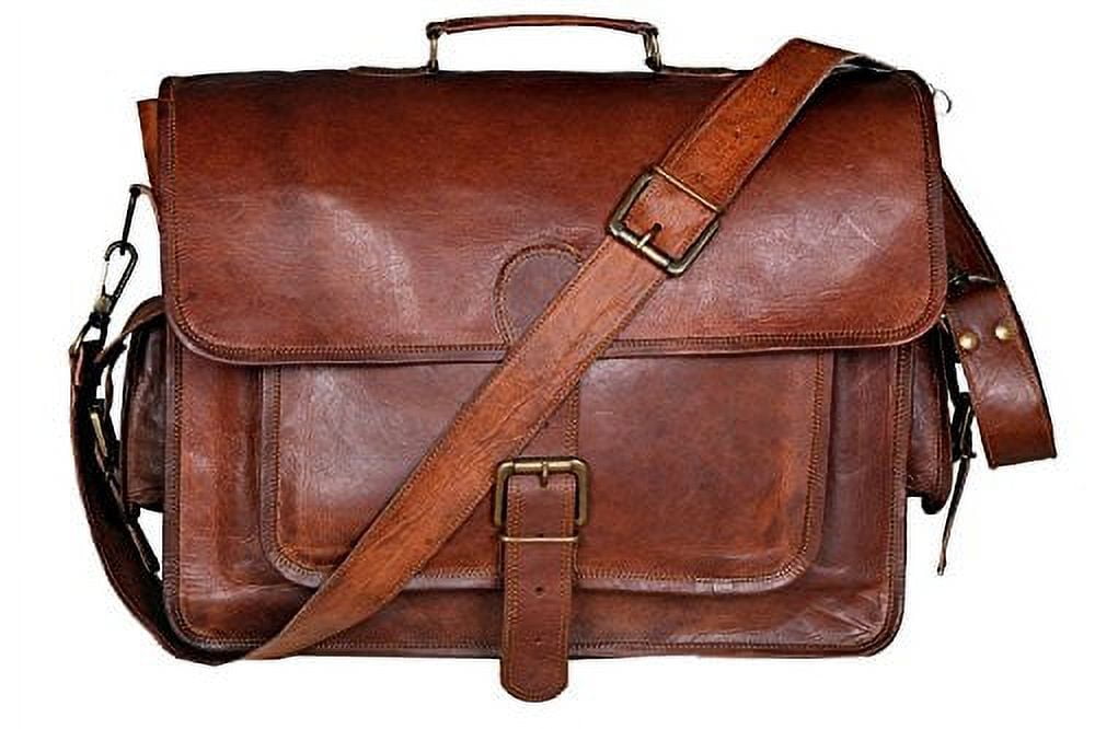 CUERO BAGS Cuero 16 Inch Retro Buffalo Hunter Leather Laptop Messenger Bag Office Briefcase College Bag (brown)