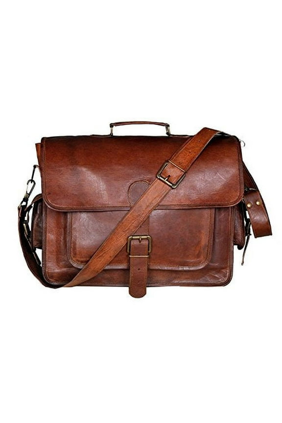 Cuero 16 Inch Retro Buffalo Hunter Leather Laptop Messenger Bag Office Briefcase College Bag (brown)