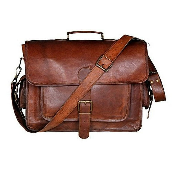 Cuero 16 Inch Retro Buffalo Hunter Leather Laptop Messenger Bag Office Briefcase College Bag (brown)