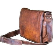 Unisex Adjustable Straps Leather Messenger Bag, Brown, 1-Piece