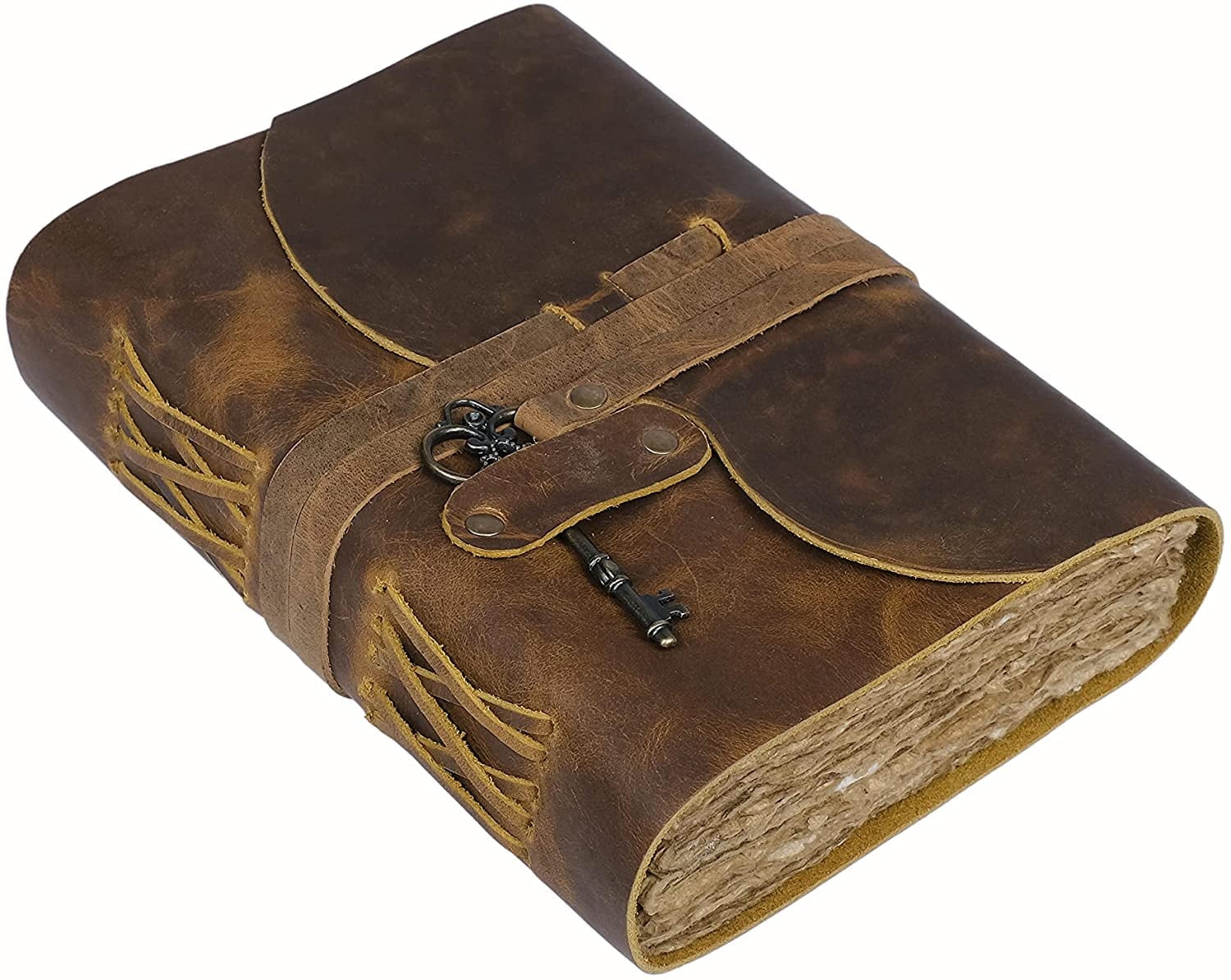 Cuero Bags Vintage Leather with Deckle Edge Paper Blank Diaries and Journals