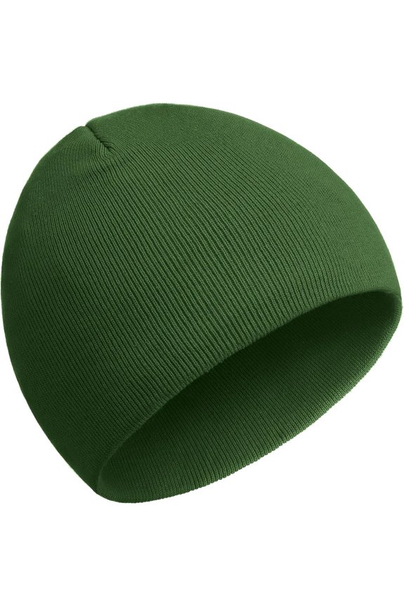 No Cuff Beanie Hat Men Women, Fisherman Skull Cap | Double Layer Fine Rib Knit Soft Cuffless Beanie, Moderate Warm Fall Winter Daily Casual Outdoor Watch Cap, Snug Fit Medium