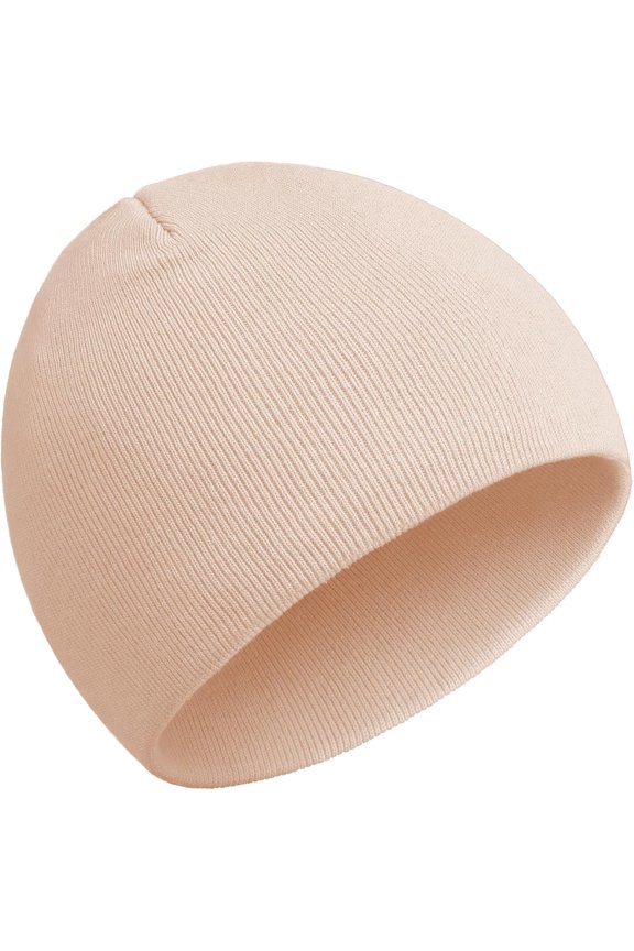 No Cuff Beanie Hat Men Women, Fisherman Skull Cap | Double Layer Fine Rib Knit Soft Cuffless Beanie, Moderate Warm Fall Winter Daily Casual Outdoor Watch Cap, Snug Fit Medium