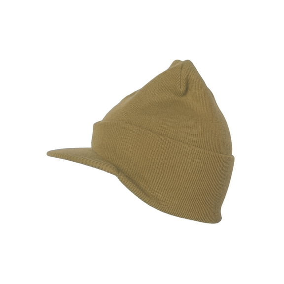 Cuff Beanie Visor Cap, Beige