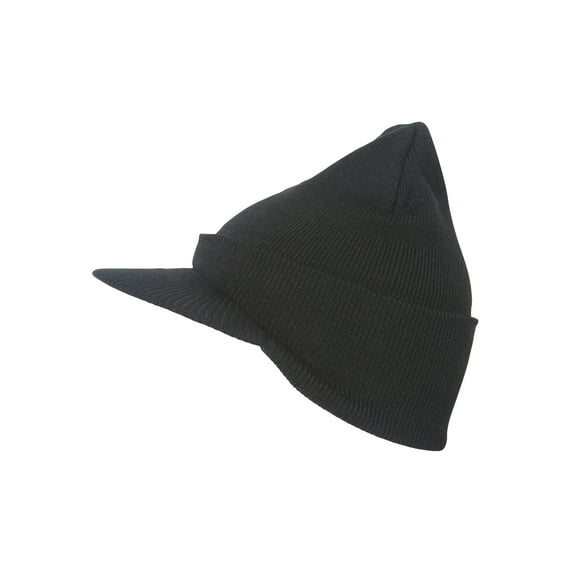 Cuff Beanie Visor Cap, Black