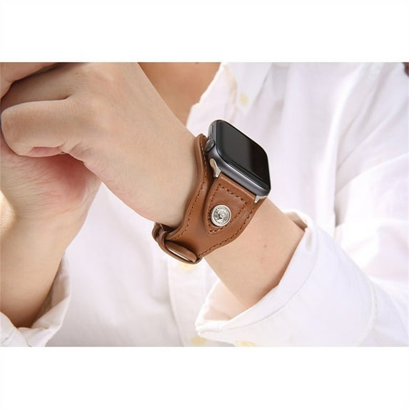 Cuff Bracelet For Apple watch band 44mm 40mm Leather watchband iWatch 42mm 38mm belt correas strap for series 6 se 5 4 3 7 45mm