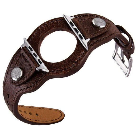 Cuff Bracelet For Apple watch band 44mm 40mm Leather watchband iWatch 42mm 38mm belt correas strap for series 6 se 5 4 3 7 45mm