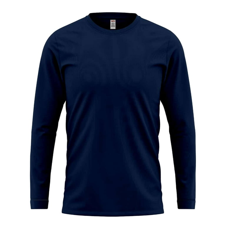 Cuff Style Long Sleeve T-Shirt - Navy 3XL - Walmart.com