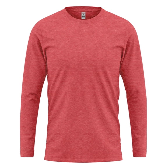 Cuff Style Long Sleeve T-Shirt - Red Heather 3XL