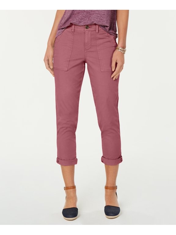 Cuffed Capri Pants Red Salmon 14