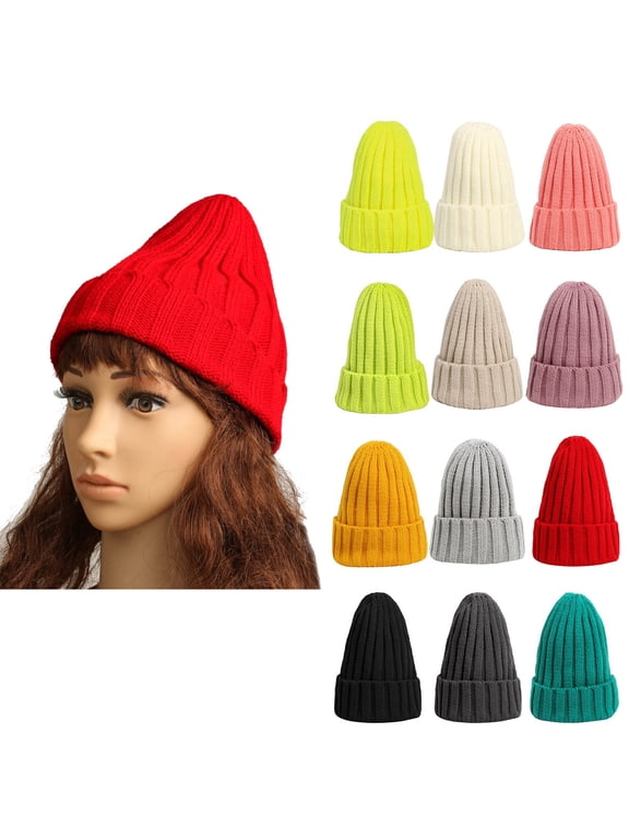 Cuffed Knit Winter Hat for Men Women Soft Warm Ski Stocking Beanie
