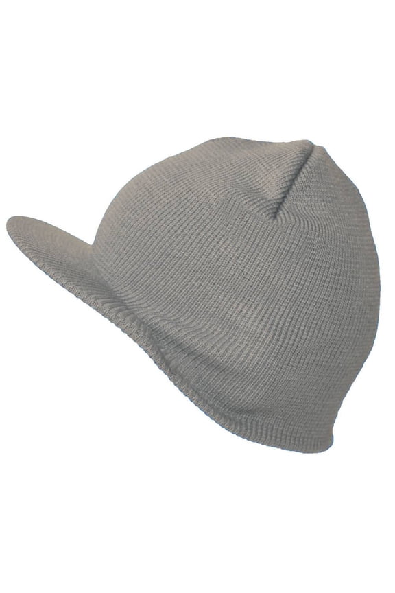 Cuffless Beanie Sports Visor, Grey