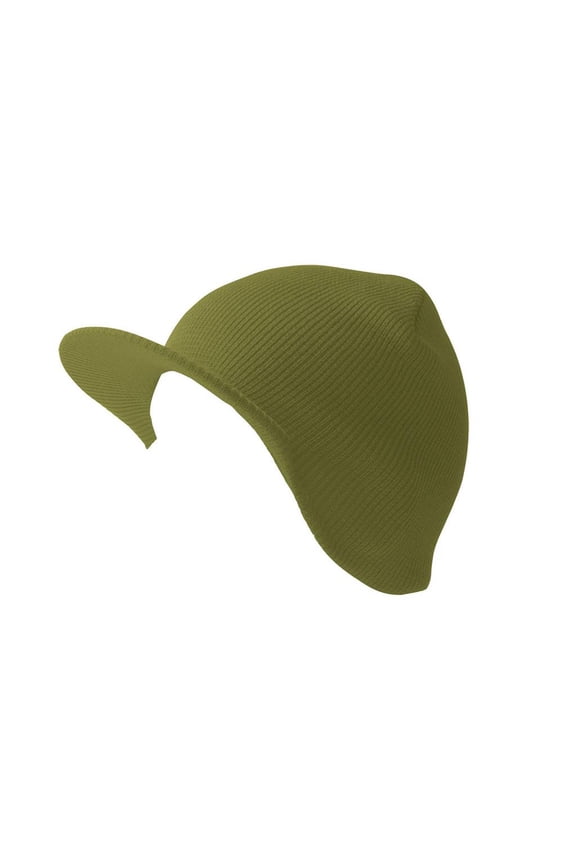 Cuffless Beanie Sports Visor, Olive