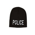 thumbnail image 1 of Cuffless Embroidered Police Department Text Style Beanie, 1 of 1