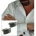 thumbnail image 1 of Cufflinks Black Ceramic Linear Whaleback Sleek Classy, 1 of 3
