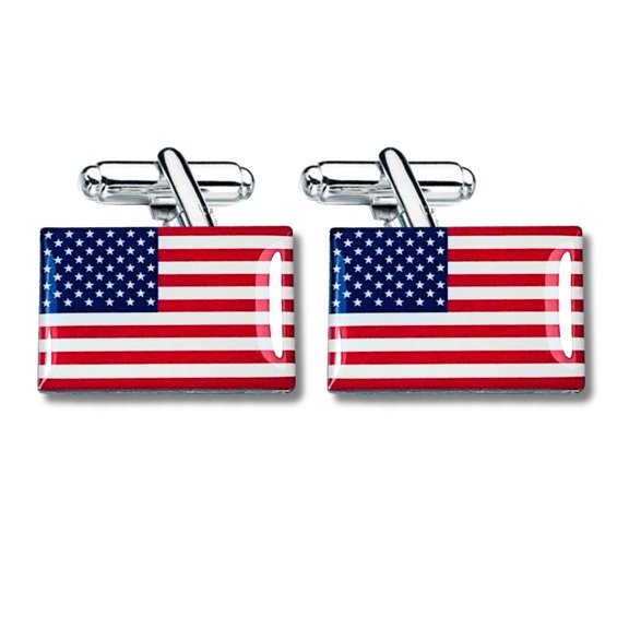 Cufflinks - Flag United States - USA | Men's Dress Shirt Accessories, French Cuff Fasteners, Collectible Keepsake