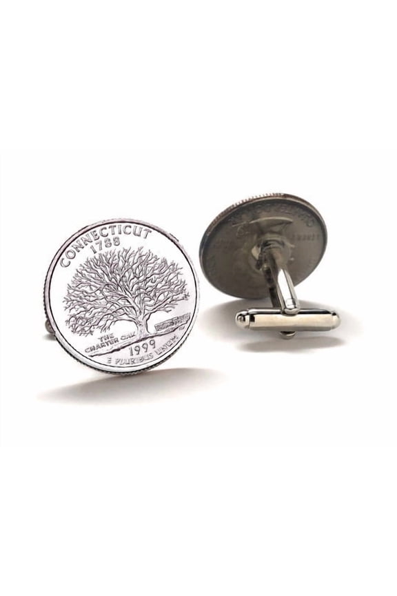 Cufflinks For Men Connecticut State Quarter 1999 Uncirculated Coin Wedding Cufflinks Groomsmen Gift Birth Year Gift Personalized Gift