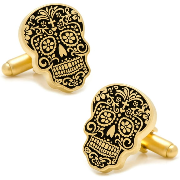 Gold Day of the Dead Cufflinks