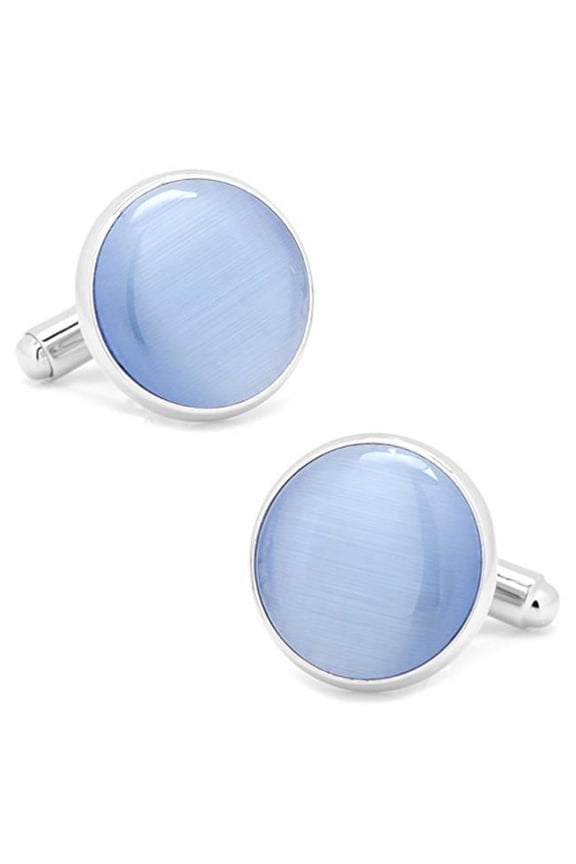 Silver and Blue Catseye Cufflinks