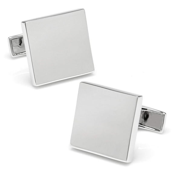 Sterling Silver Infinity Edge Square Engravable Cufflinks