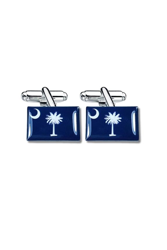 Cufflinks - State Flag South Carolina - USA | Men's Dress Shirt Accessories, French Cuff Fasteners, Collectible Keepsake