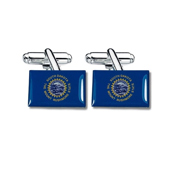 Cufflinks - State Flag South Dakota - USA | Men's Dress Shirt Accessories, French Cuff Fasteners, Collectible Keepsake