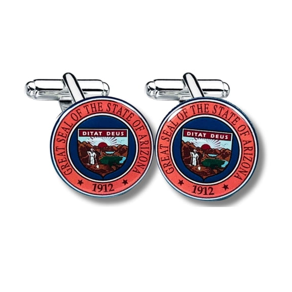 Cufflinks - State Seal Arizona - USA | Men's Dress Shirt Accessories, French Cuff Fasteners, Collectible Keepsake