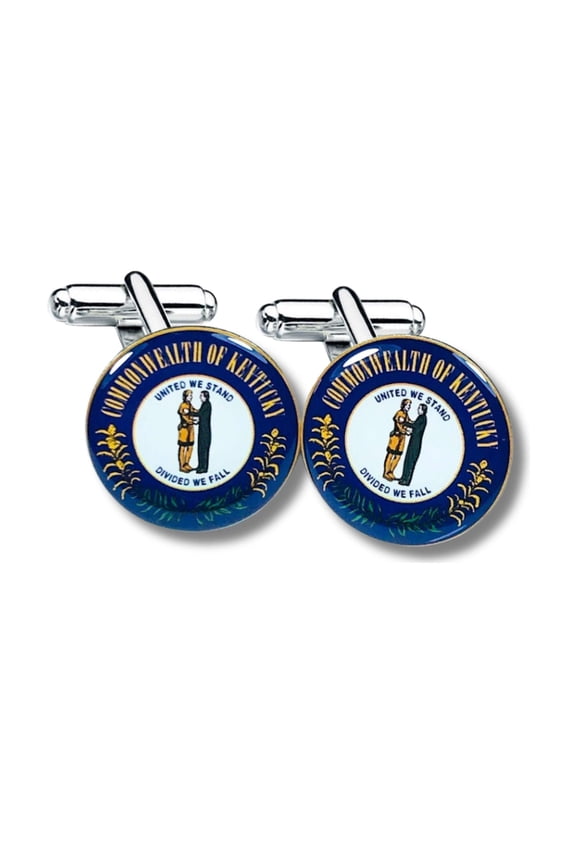Cufflinks - State Seal Kentucky - USA | Men's Dress Shirt Accessories, French Cuff Fasteners, Collectible Keepsake