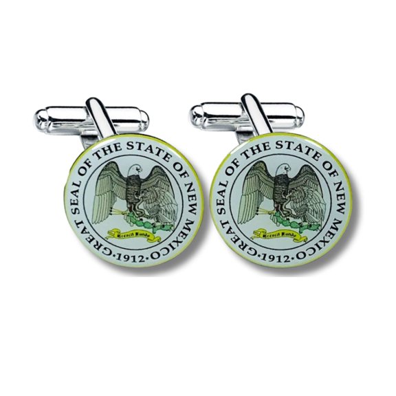 Cufflinks - State Seal New Mexico - USA | Men's Dress Shirt Accessories, French Cuff Fasteners, Collectible Keepsake