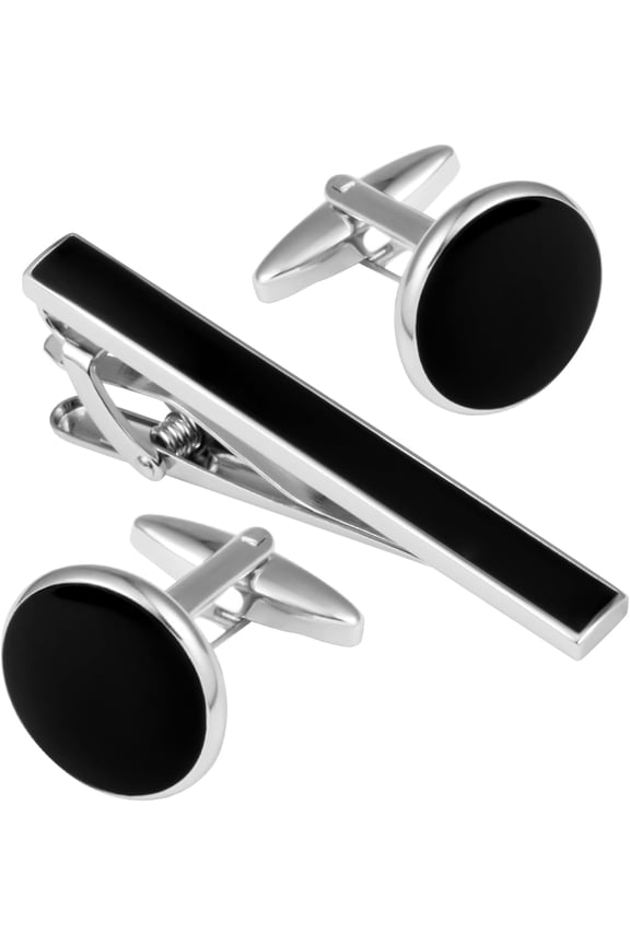 Cufflinks and Tie Clip Set for Men Personalized Cuff Links Business Wedding Father's Day Gift