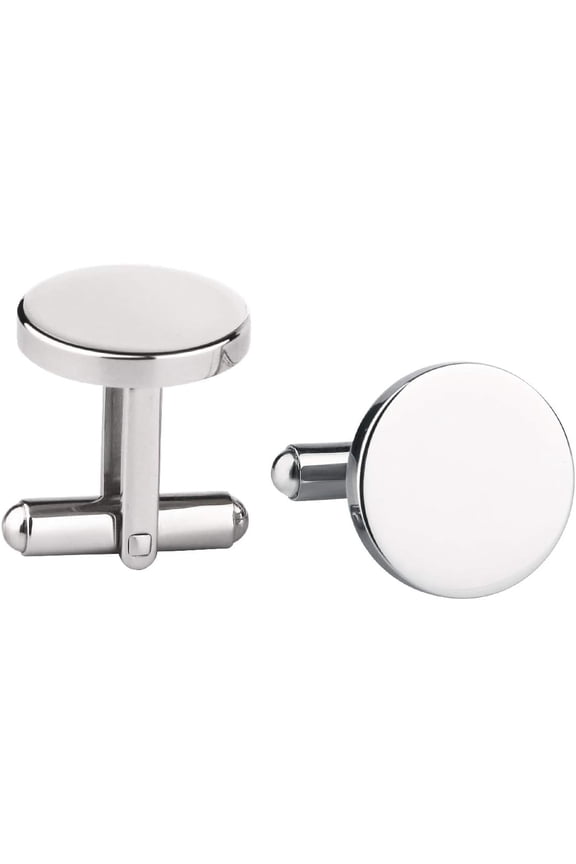 Cufflinks for Men,  Cufflinks Blank Cufflink Cuff Links men Flat Pad Blank Setting Tray 1 Pair,Round