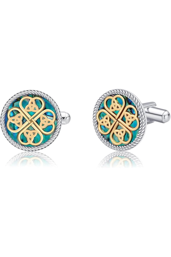 Cufflinks for Men Sterling Silver Abalone Shell Tuxedo Shirt Cuff Links Jewelry for Men Father Business Groomsmen