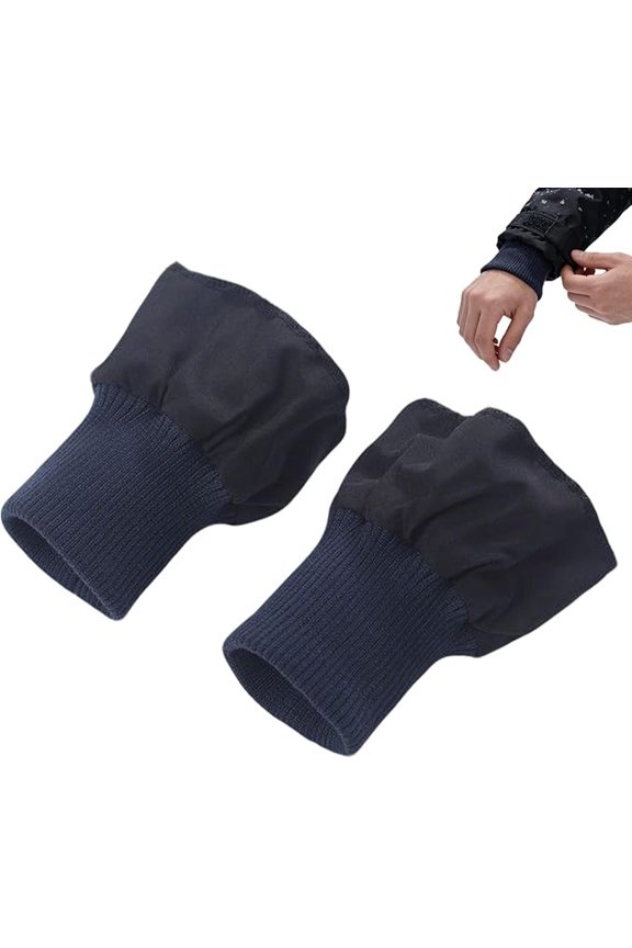 Cuffs for Jacket Sleeves  1 Pair Warm Windproof Ribbing Fabric Sleeve Extenders, Knitted Elastic Cuffs for Down Jackets, Sweaters & Coats, Non-Slip Arm Warmers for Men & Women   P