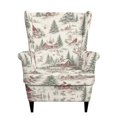 thumbnail image 1 of Cugasmaru Farmhouse Wingback Chair Covers Stretch Spandex Wing Chair Slipcovers Non-Slip Single Seater Sofa Cover for Living Room, 1 of 7