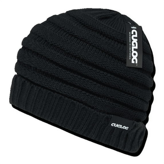 Cuglog Beanies Beany For Men Women Raggae Striped Knit Cuffed Stitch Hats Caps Winter Ski Skull