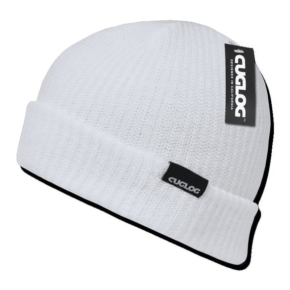 Cuglog Beanies Sweater Sailor Cuffed Cable Knit Hats Caps Warm Winter